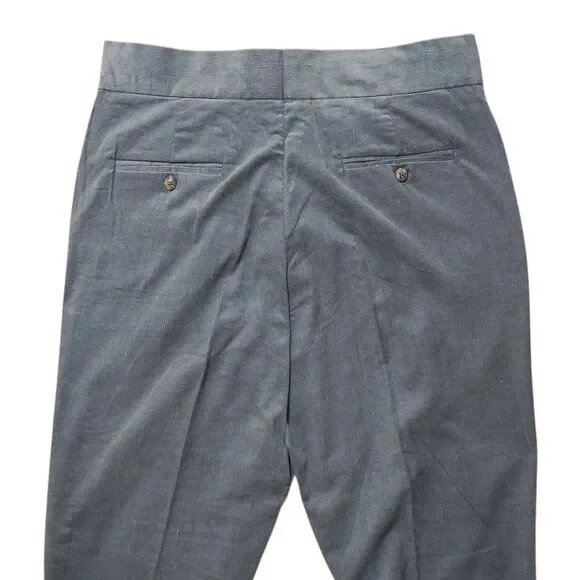 Mens 34 Gurkha Pants Gray Corduroy 100% Cotton Flat Front Straight Fit Trousers